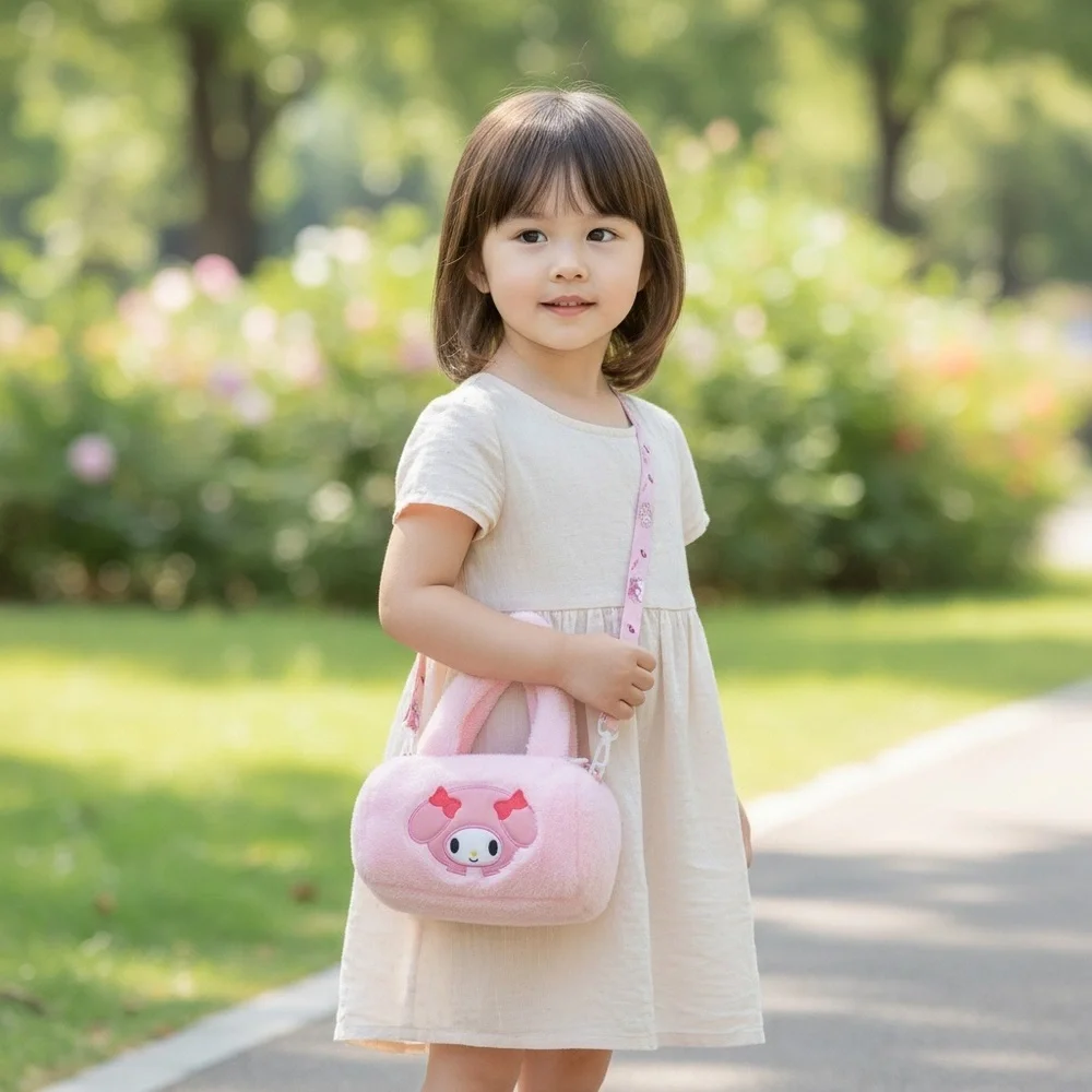 My Melody Pink Plush Crossbody Handbag